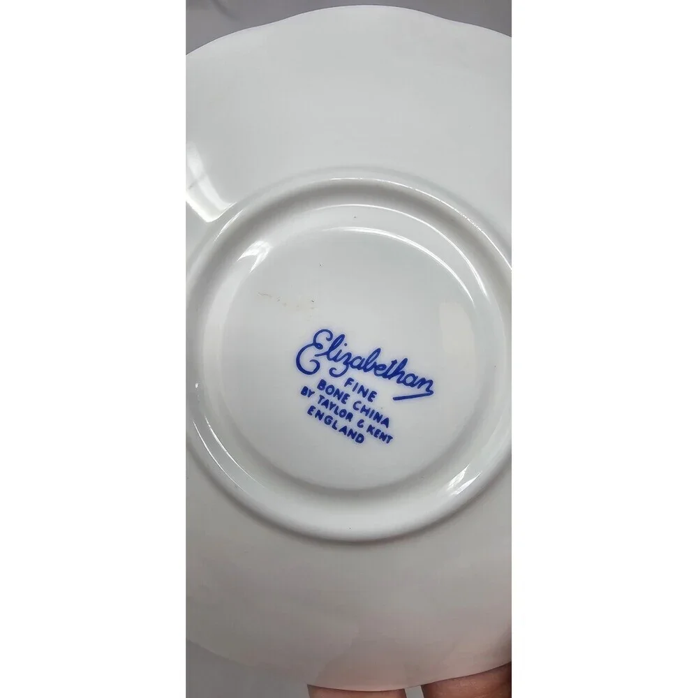 Elizabethan England Fine Bone China Happy Birthday Saucer Plate Floral Vintage